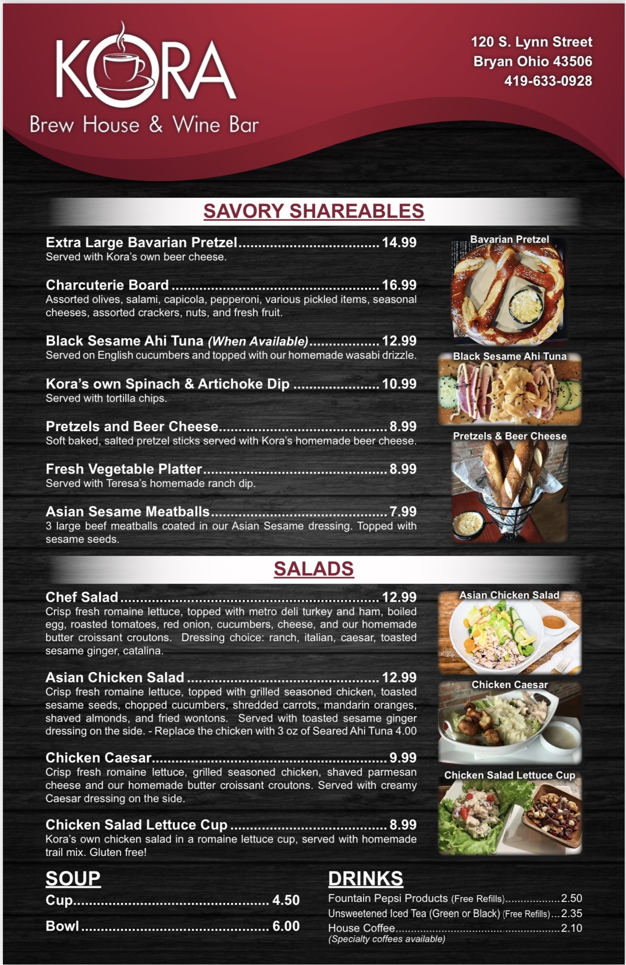 The brew outlet house menu