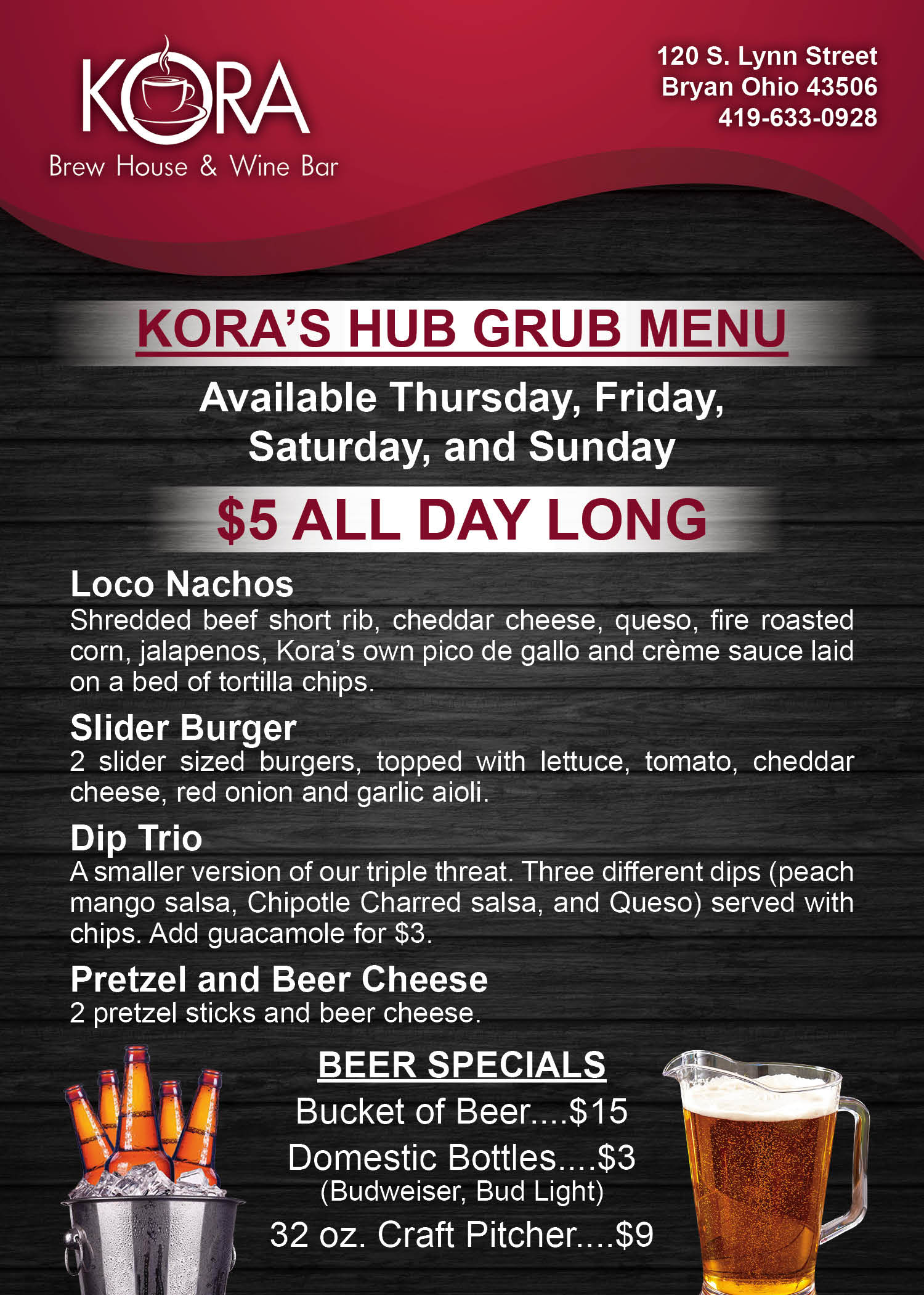 Hub Grub Menu